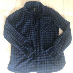 Madewell Flannel Plaid Blue Black